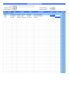 Checkbook Register Template