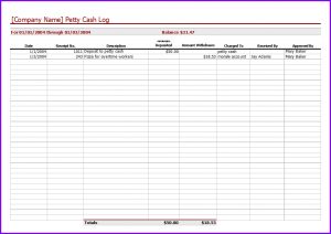 Petty Cash Template Excel