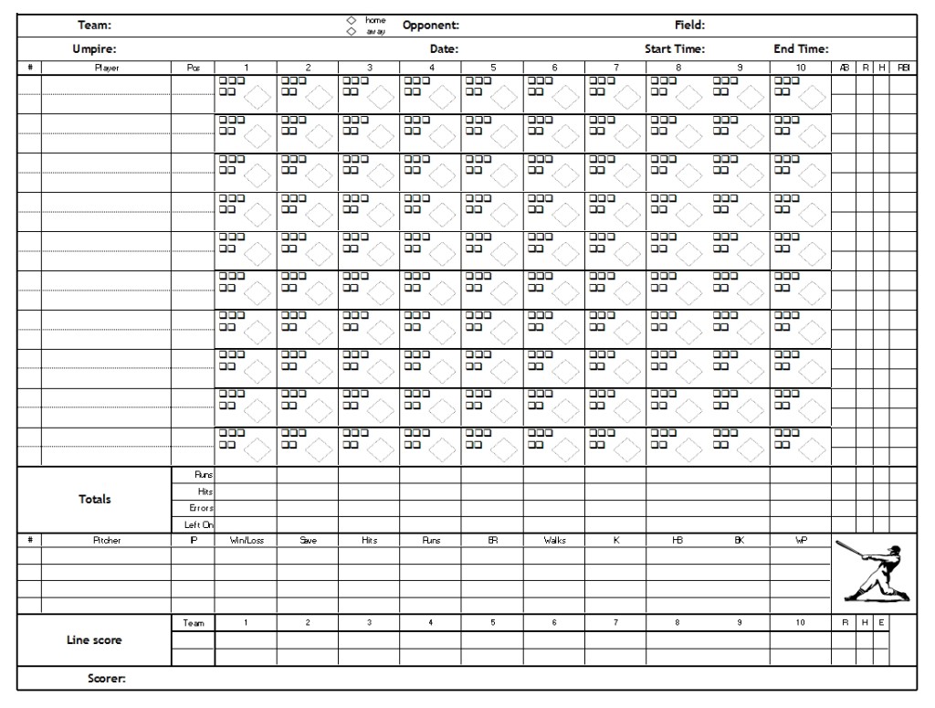 Baseball Score Card Excel Template