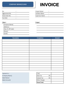 Contractor Invoice Excel Template