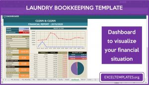 Laundry Bookkeeping Template - Financial Statement Dashboard