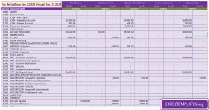Trial Balance Table for Service Company